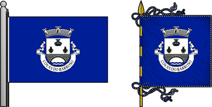 Bandeira e estandarte da freguesia de Covas do Barroso - Covas do Barroso civil parish, flag and banner