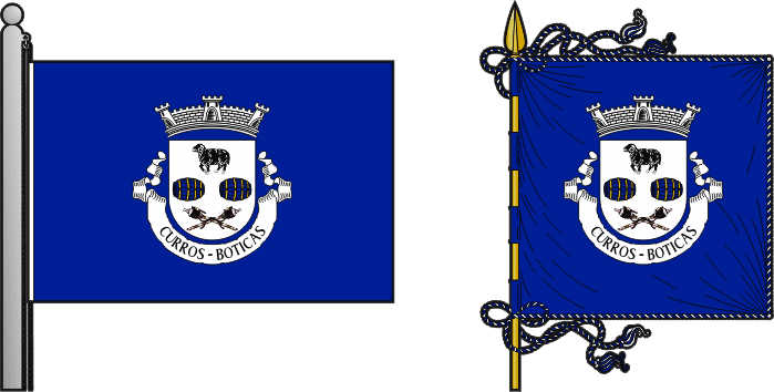 Bandeira e estandarte da antiga freguesia de Curros - Curros former civil parish, flag and banner