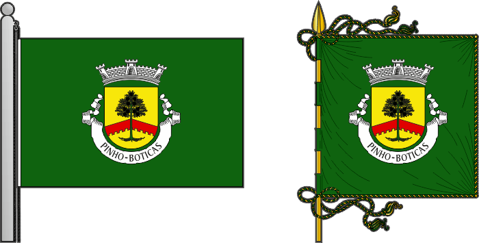 Bandeira e estandarte da freguesia de Pinho - Pinho civil parish, flag and banner