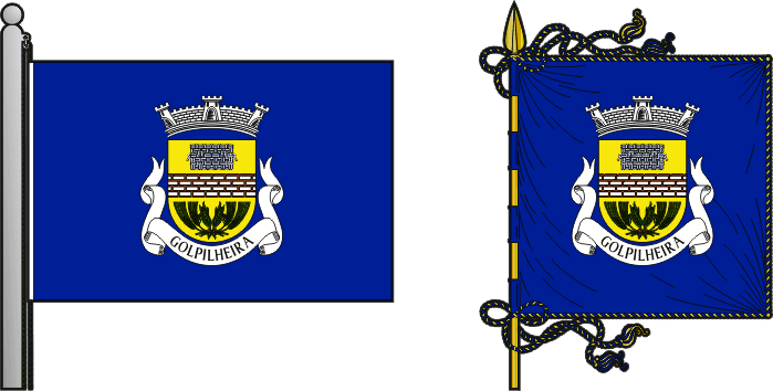Bandeira e estandarte da freguesia de Golpilheira - Golpilheira civil parish, flag and banner