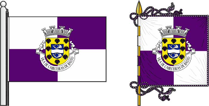 Bandeira e estandarte do município de Cabeceiras de Basto - Cabeceiras de Basto Municipality flag and banner Bandeira e estandarte do município de Cabeceiras de Basto - Cabeceiras de Basto Municipality flag and banner