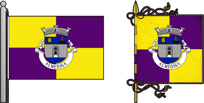 Bandeira e estandarte da antiga freguesia de Coimbra (Almedina) - Coimbra (Almedina) former civil parish, flag and banner Bandeira e estandarte da antiga freguesia de Coimbra (Almedina) - Coimbra (Almedina) former civil parish, flag and banner