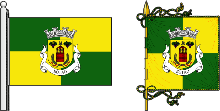 Bandeira e estandarte da antiga freguesia de Botão - Botão former civil parish, flag and banner Bandeira e estandarte da antiga freguesia de Botão - Botão former civil parish, flag and banner
