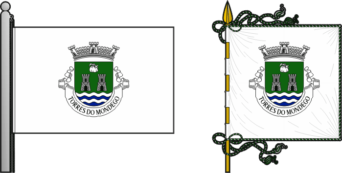 Bandeira e estandarte da freguesia de Torres do Mondego - Torres do Mondego civil parish, flag and banner