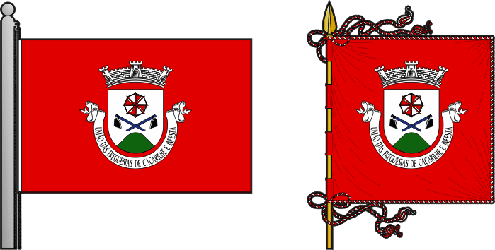 Bandeira e estandarte da Freguesia de Caçarilhe e Infesta - Caçarilhe and Infesta civil parish, flag and banner Bandeira e estandarte da Freguesia de Caçarilhe e Infesta - Caçarilhe and Infesta civil parish, flag and banner