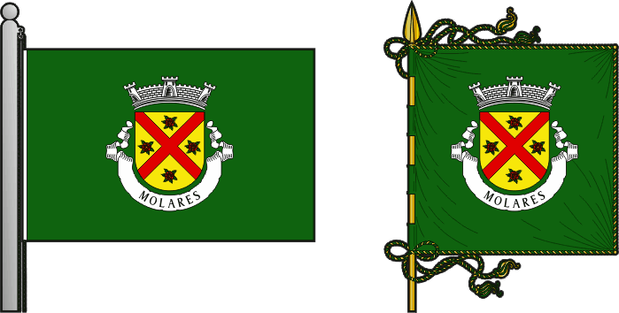 Bandeira e estandarte da antiga freguesia de Molares - Molares former civil parish, flag and banner