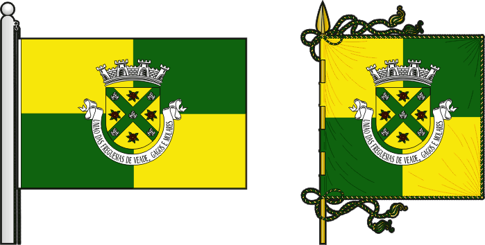 Bandeira e estandarte da Freguesia de Veade, Gagos e Molares - Veade, Gagos and Molares civil parish, flag and banner