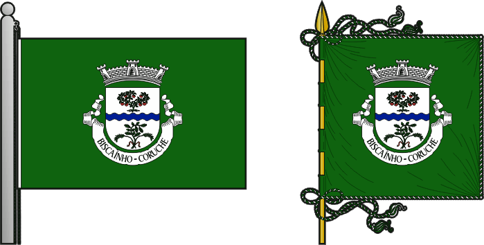 Bandeira e estandarte da freguesia de Biscaínho - Biscaínho civil parish, flag and banner