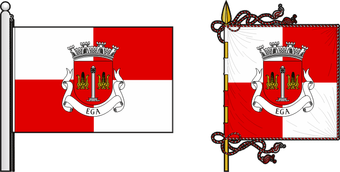 Bandeira e estandarte da freguesia de Ega - Ega civil parish, flag and banner