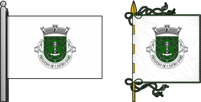Bandeira e estandarte da freguesia de Castro Daire - Castro Daire civil parish, flag and banner