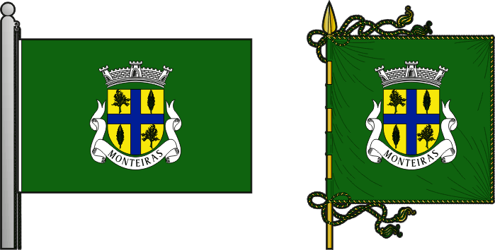 Bandeira e estandarte da freguesia de Monteiras - Monteiras civil parish, flag and banner