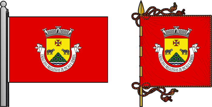 Bandeira e estandarte da União das freguesias de Picão e Ermida - Picão and Ermida civil parishes union flag and banner Bandeira e estandarte da União das freguesias de Picão e Ermida - Picão and Ermida civil parishes union flag and banner