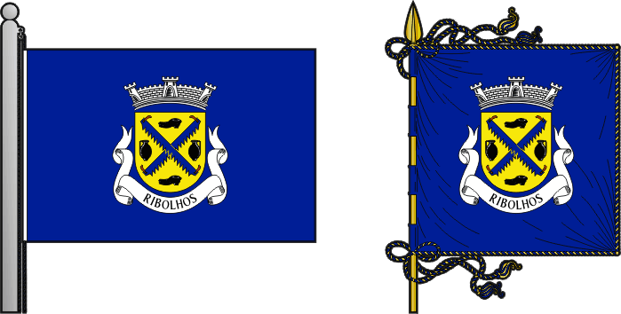 Bandeira e estandarte da antiga freguesia de Ribolhos - Ribolhos former civil parish, flag and banner Bandeira e estandarte da antiga freguesia de Ribolhos - Ribolhos former civil parish, flag and banner