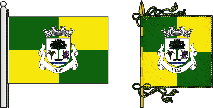 Bandeira e estandarte da freguesia de Ulme - Ulme civil parish, flag and banner