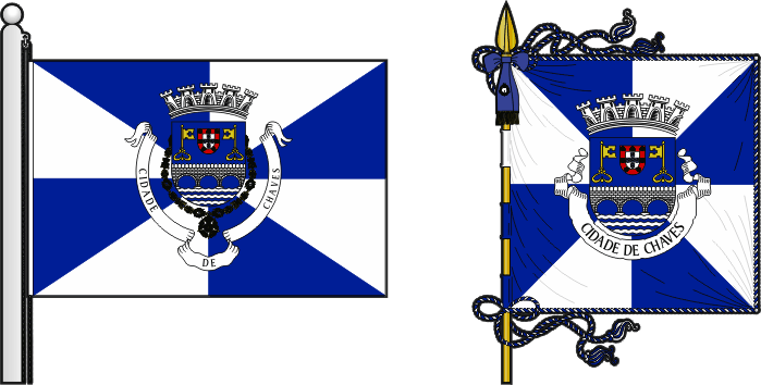 Bandeira e estandarte do Município de Chaves - Chaves municipal flag and banner Bandeira e estandarte do Município de Chaves - Chaves municipal flag and banner