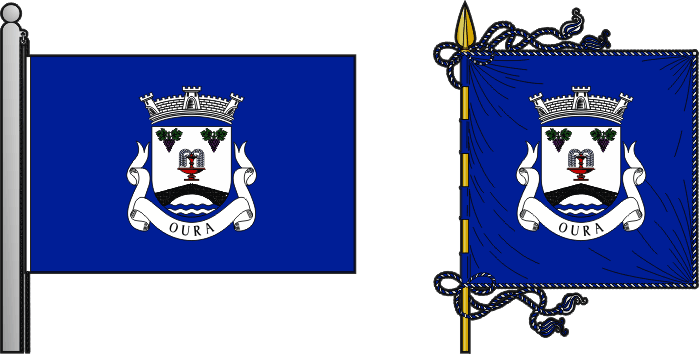 Bandeira e estandarte da freguesia de Oura - Oura civil parish, flag and banner