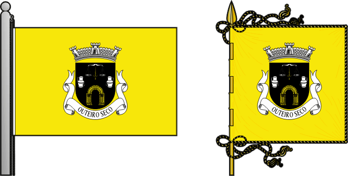 Bandeira e estandarte da freguesia de Outeiro Seco - Outeiro Seco civil parish, flag and banner Bandeira e estandarte da freguesia de Outeiro Seco - Outeiro Seco civil parish, flag and banner