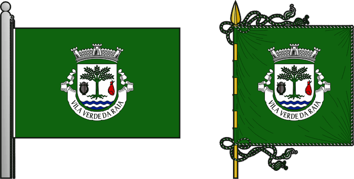Bandeira e estandarte da freguesia de Vila Verde da Raia - Vila Verde da Raia civil parish, flag and banner Bandeira e estandarte da freguesia de Vila Verde da Raia - Vila Verde da Raia civil parish, flag and banner