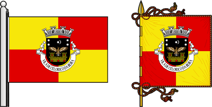 Bandeira e estandarte do Município de Celorico da Beira - Celorico da Beira municipal flag and banner Bandeira e estandarte do Município de Celorico da Beira - Celorico da Beira municipal flag and banner