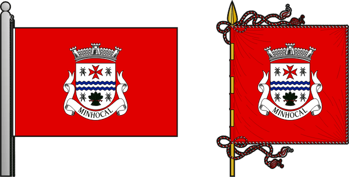 Bandeira e estandarte da freguesia de Minhocal - Minhocal civil parish, flag and banner Bandeira e estandarte da freguesia de Minhocal - Minhocal civil parish, flag and banner