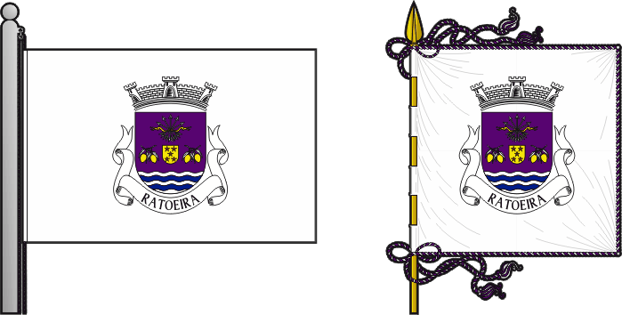 Bandeira e estandarte da freguesia de Ratoeira - Ratoeira civil parish, flag and banner Bandeira e estandarte da freguesia de Ratoeira - Ratoeira civil parish, flag and banner