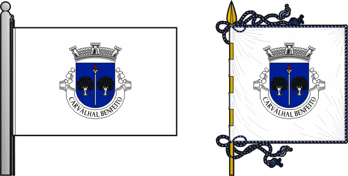 Bandeira e estandarte da freguesia de Carvalhal Benfeito - Carvalhal Benfeito civil parish, flag and banner