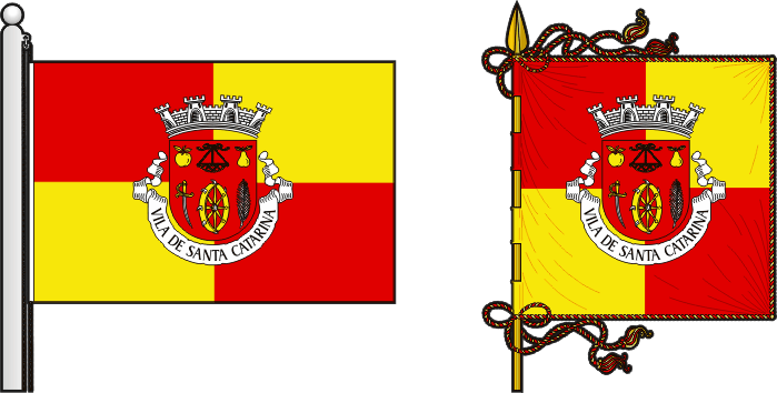 Bandeira e estandarte da freguesia de Santa Catarina - Santa Catarina civil parish, flag and banner
