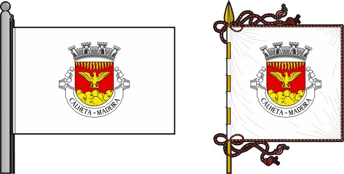 Bandeira e estandarte do Município da Calheta (Madeira) - Calheta (Madeira) municipal flag and banner