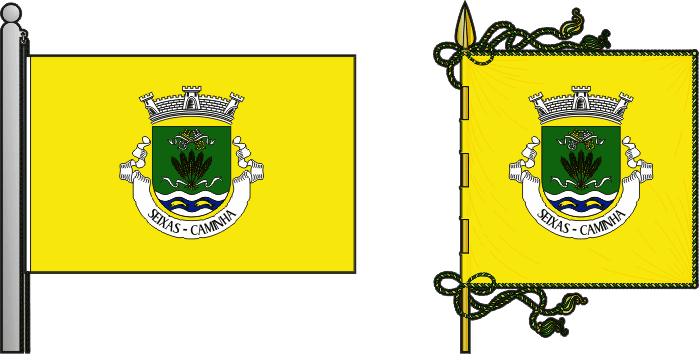 Bandeira e estandarte da freguesia de Seixas - Seixas civil parish, flag and banner Bandeira e estandarte da freguesia de Seixas - Seixas civil parish, flag and banner