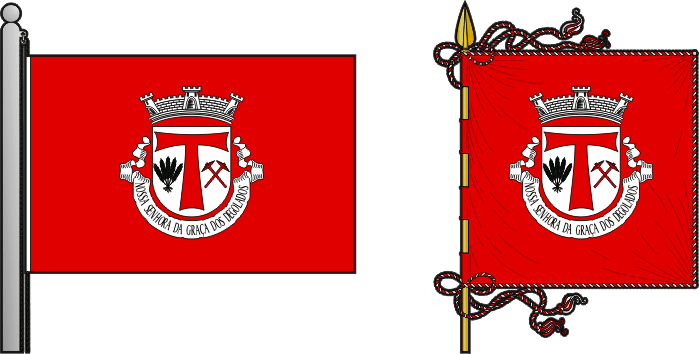 Bandeira e estandarte da freguesia de Nossa Senhora da Graça dos Degolados - Nossa Senhora da Graça dos Degolados civil parish, flag and banner