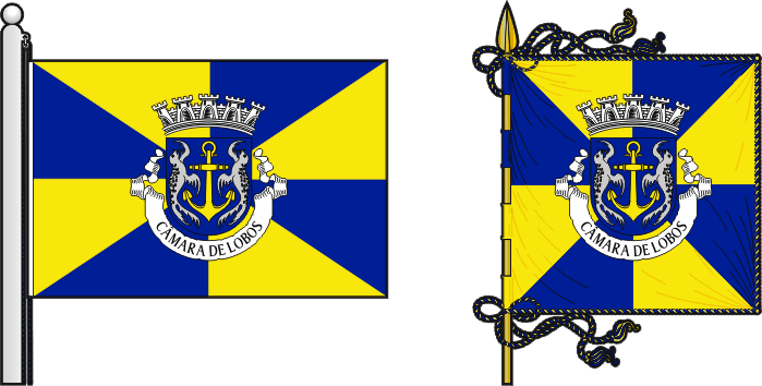Bandeira e estandarte do Município de Câmara de Lobos - Câmara de Lobos municipal flag and banner