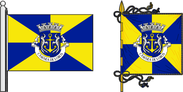 Bandeira e estandarte do Município de Câmara de Lobos - Câmara de Lobos municipal flag and banner