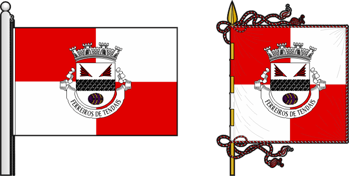 Bandeira e estandarte da freguesia de Ferreiros de Tendais - Ferreiros de Tendais civil parish, flag and banner Bandeira e estandarte da freguesia de Ferreiros de Tendais - Ferreiros de Tendais civil parish, flag and banner