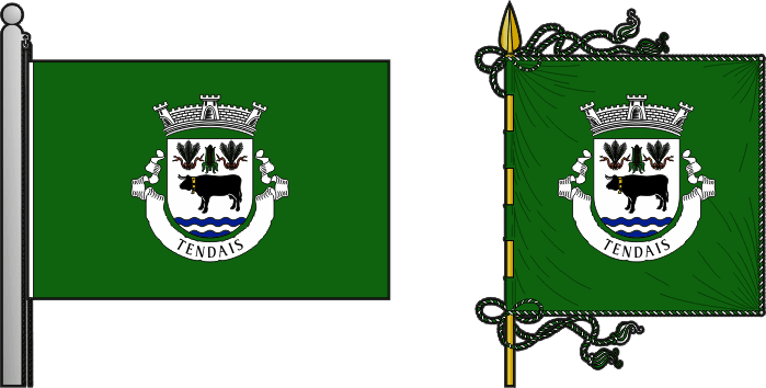 Bandeira e estandarte da freguesia de Tendais - Tendais civil parish, flag and banner Bandeira e estandarte da freguesia de Tendais - Tendais civil parish, flag and banner