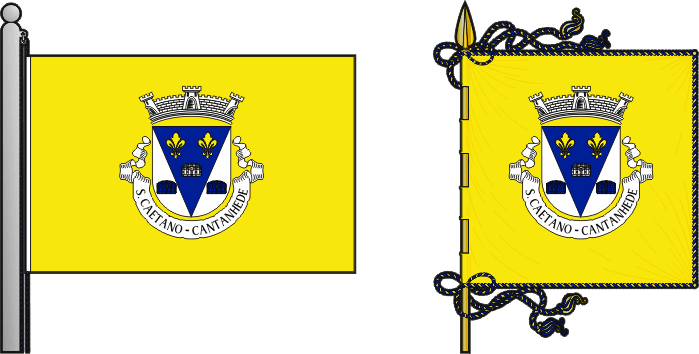 Bandeira e estandarte da freguesia de São Caetano - São Caetano civil parish, flag and banner