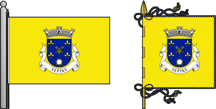 Bandeira e estandarte da antiga freguesia de Sepins - Sepins former civil parish, flag and banner Bandeira e estandarte da antiga freguesia de Sepins - Sepins former civil parish, flag and banner