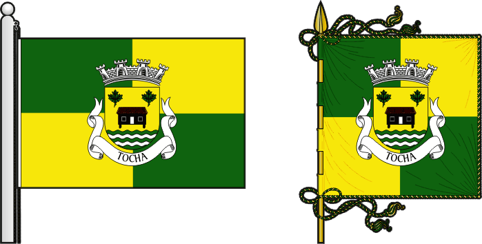 Bandeira e estandarte da freguesia de Tocha - Tocha civil parish, flag and banner