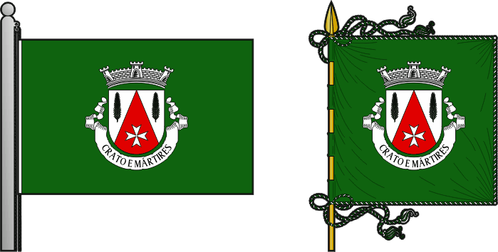 Bandeira e estandarte da antiga freguesia de Crato e Mártires - Crato and Mártires former civil parish, flag and banner