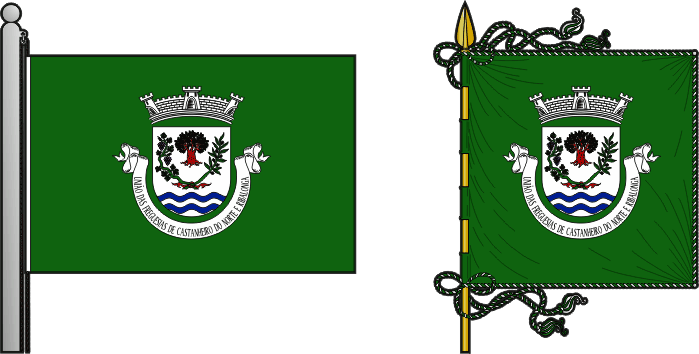 Bandeira e estandarte da Freguesia de Castanheiro do Norte e Ribalonga - Castanheiro do Norte and Ribalonga civil parish, flag and banner