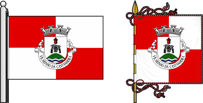 Bandeira e estandarte da freguesia de Vilarinho da Castanheira - Vilarinho da Castanheira civil parish, flag and banner