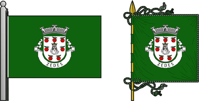 Bandeira e estandarte da antiga freguesia de Zedes - Zedes former civil parish, flag and banner Bandeira e estandarte da antiga freguesia de Zedes - Zedes former civil parish, flag and banner