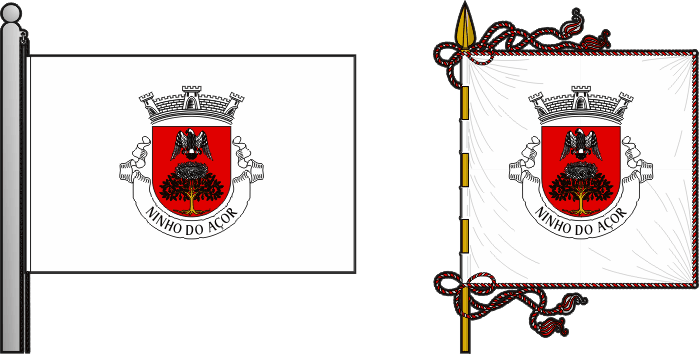Bandeira e estandarte da antiga freguesia de Ninho do Açor - Ninho do Açor former civil parish, flag and banner