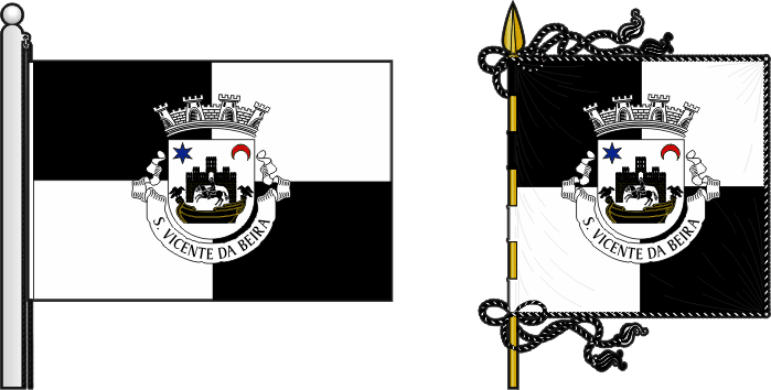 Bandeira e estandarte da freguesia de São Vicente da Beira - São Vicente da Beira civil parish, flag and banner