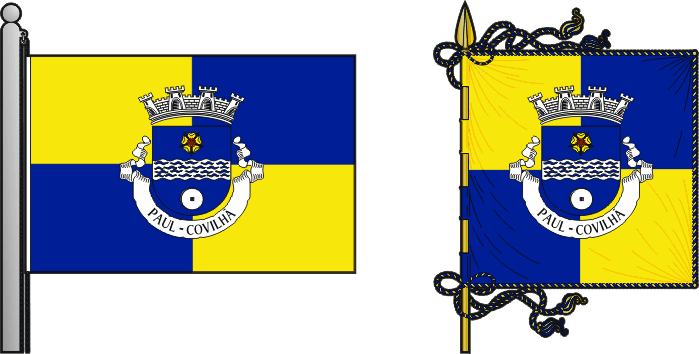 Bandeira e estandarte da freguesia de Paul - Paul civil parish, flag and banner