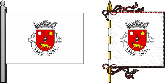 Bandeira e estandarte da freguesia de São Jorge da Beira - São Jorge da Beira civil parish, flag and banner
