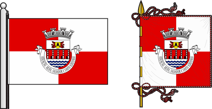 Bandeira e estandarte da Freguesia de Assunção, Ajuda, Salvador e Santo Ildefonso - Assunção, Ajuda, Salvador and Santo Ildefonso civil parish, flag and banner