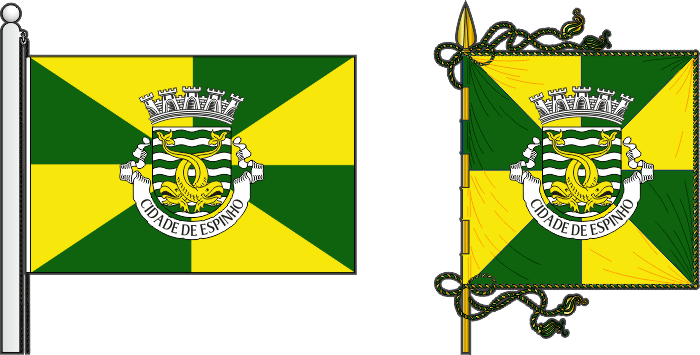 Bandeira e estandarte do Município de Espinho - Espinho municipal flag and banner Bandeira e estandarte do Município de Espinho - Espinho municipal flag and banner