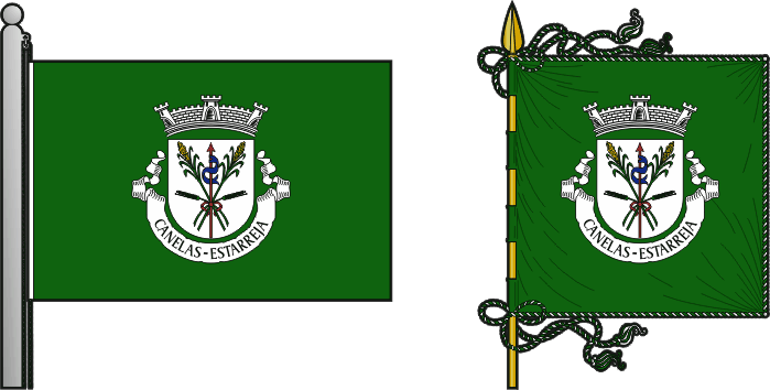 Bandeira e estandarte da antiga freguesia de Canelas - Canelas former civil parish, flag and banner