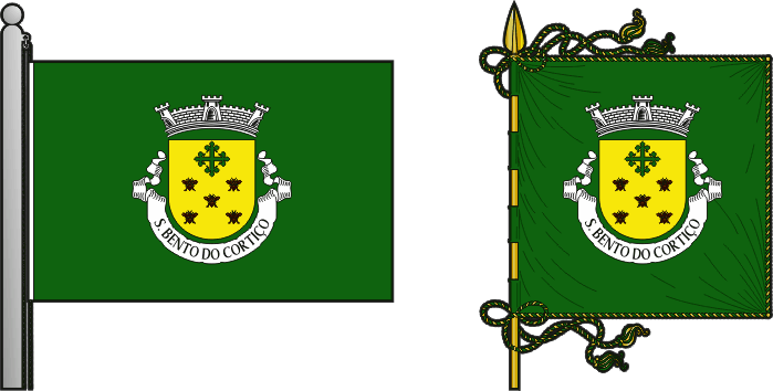 Bandeira e estandarte da antiga freguesia de São Bento do Cortiço - São Bento do Cortiço former civil parish, flag and banner Bandeira e estandarte da antiga freguesia de São Bento do Cortiço - São Bento do Cortiço former civil parish, flag and banner
