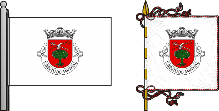 Bandeira e estandarte da antiga freguesia de São Bento do Ameixial - São Bento do Ameixial former civil parish, flag and banner